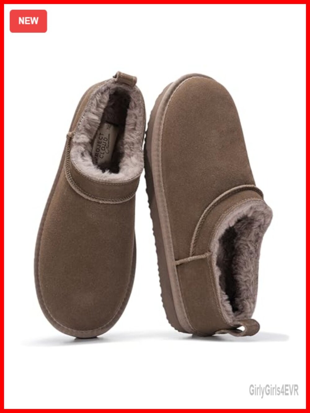 Genuine Leather Shearling Micro Ankle Boots Slip-On Water Resistant